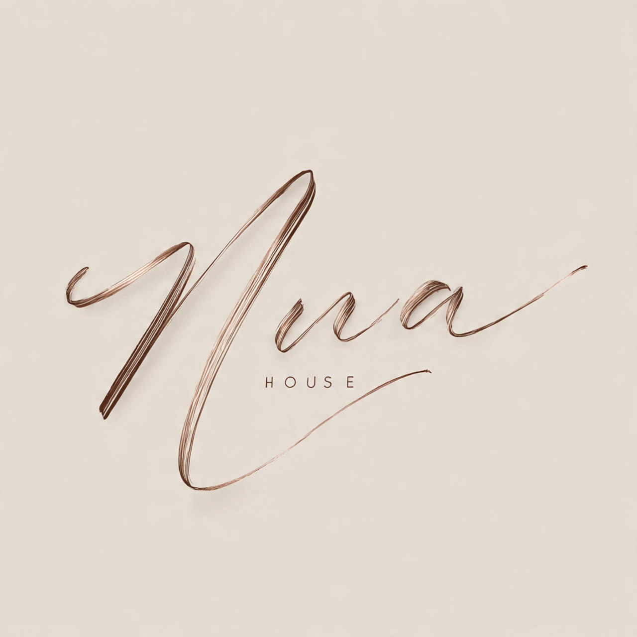 NUA House copper script signature logo