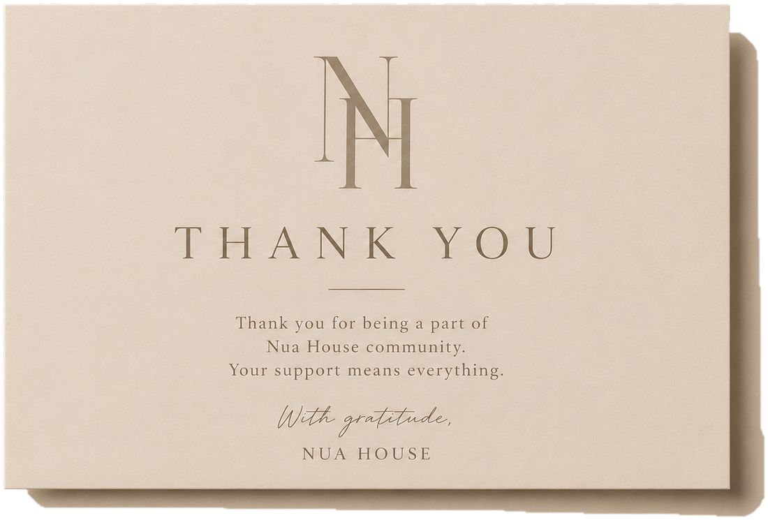Nua House thank you card