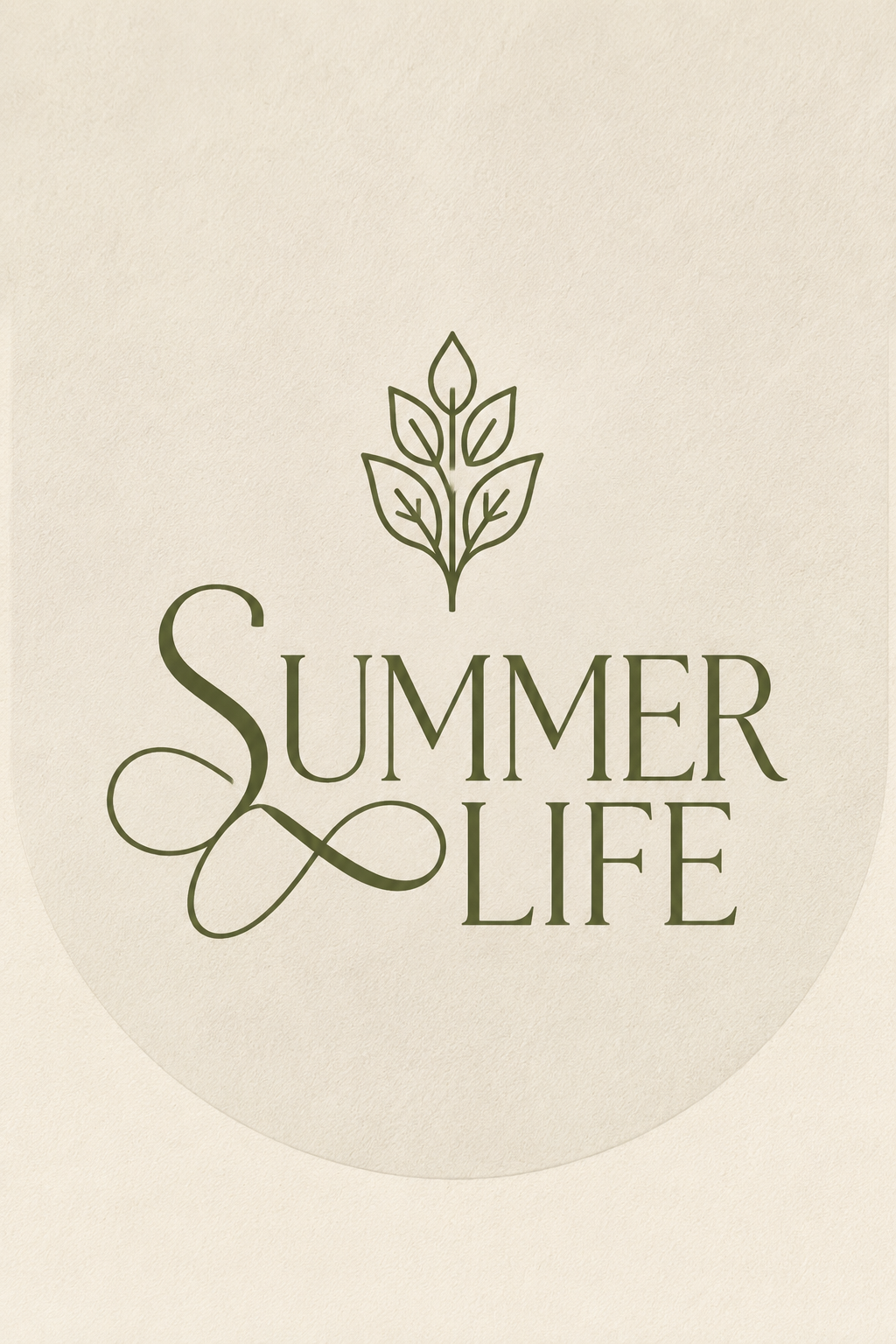 Summer Life Matcha wordmark with leaf icon on cream